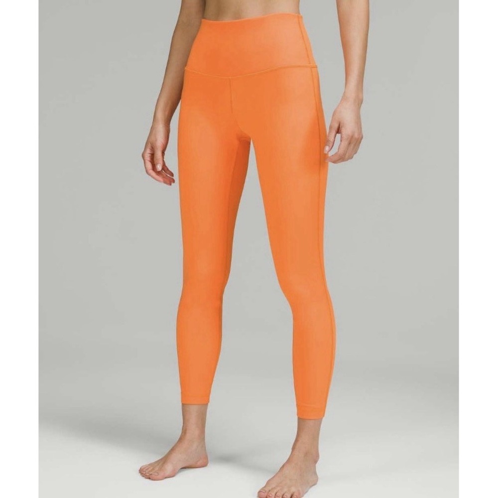 Lululemon Wunder Under High Rise Tight 25" Size 10 RARE Orange Soda Luxtreme EUC